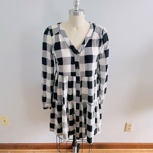 Francescas x Harper Heritage Black and White Plaid Dress- Size Small